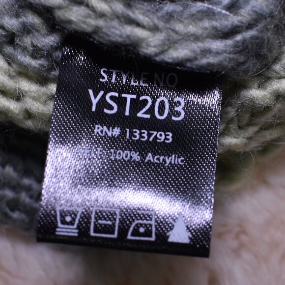 POL Cropped Boxy Knit Sweater Green High Neck Women’s Size Medium - Picture 3 of 12